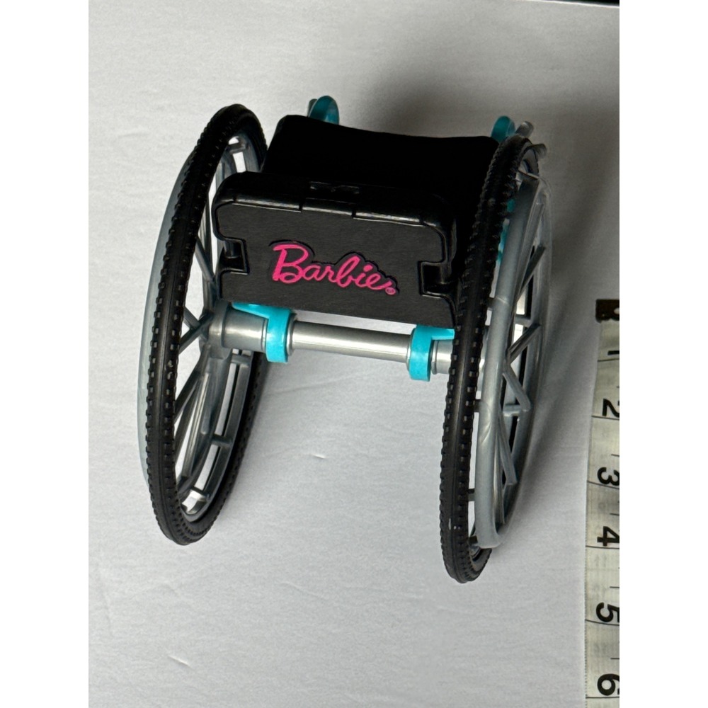 Barbie Doll Wheelchair Accessory Teal Blue Silver‎ Black GGL22 Replacement Toy - Picture 4 of 5